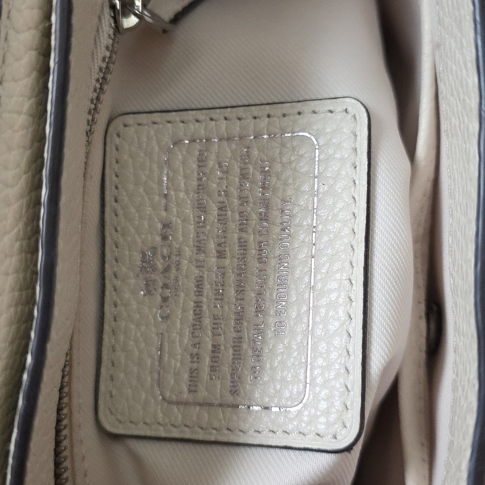 Coach Cream Leather Crossbody Bag with Silver Hardware - Picture 5 of 11
